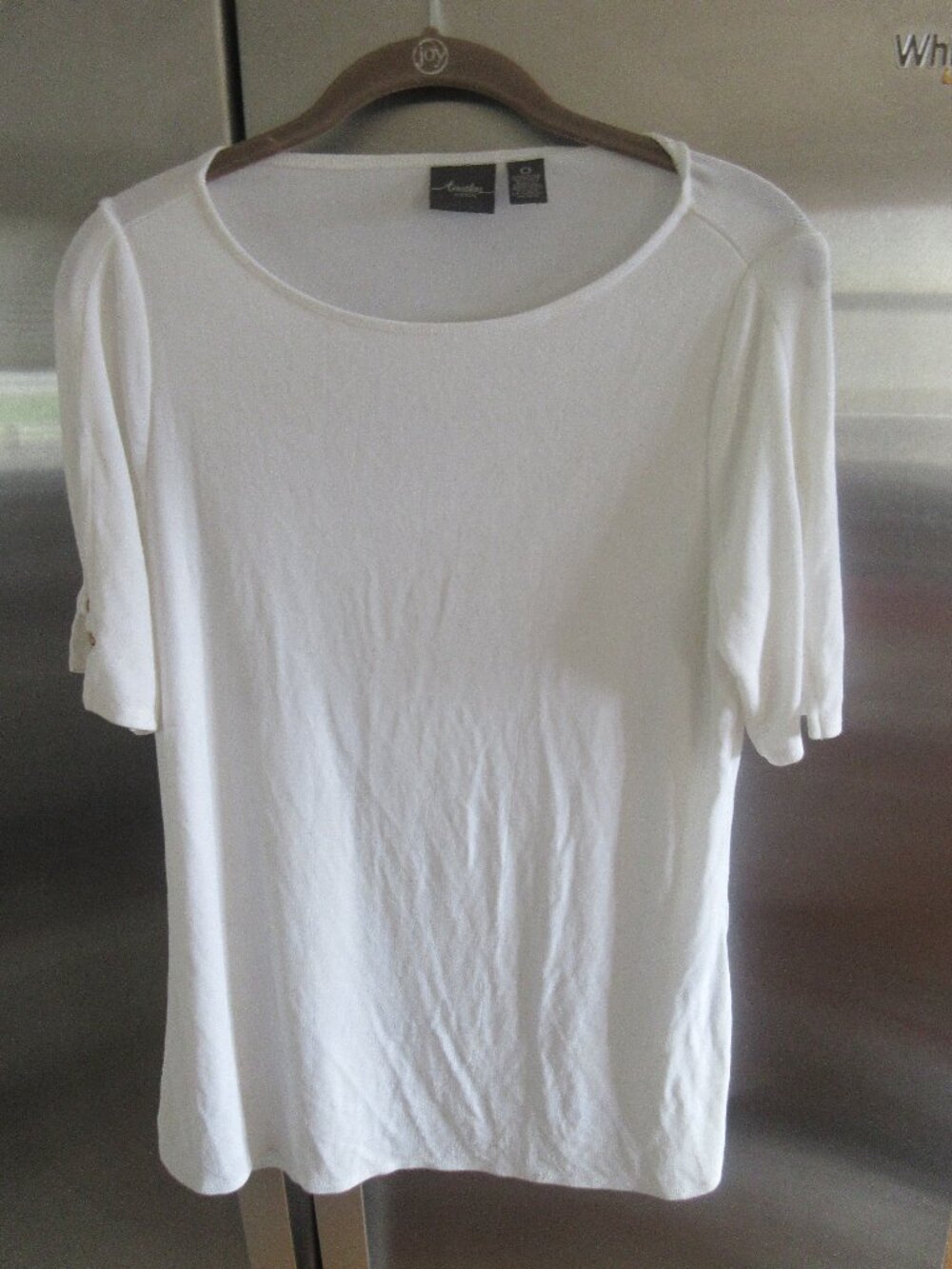 Chico's Traveler's  White easycare top Tunic Size 0 short slv